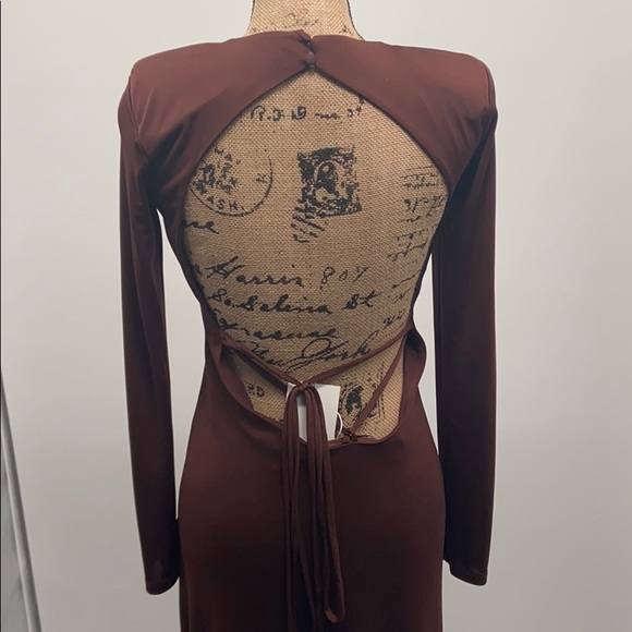 Zara open back shoulder pad midi dress - Picture 10 of 16